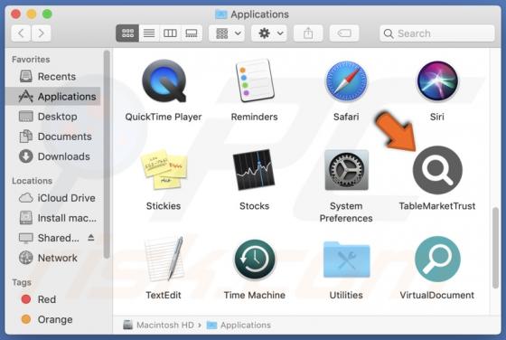 TableMarketTrust Adware (Mac)