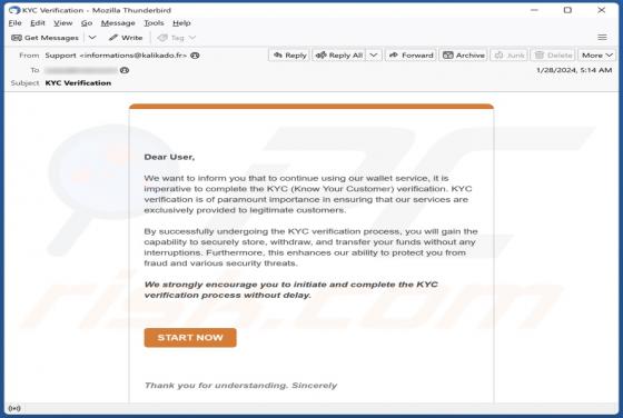 KYC (Know Your Customer) Verification Email Scam