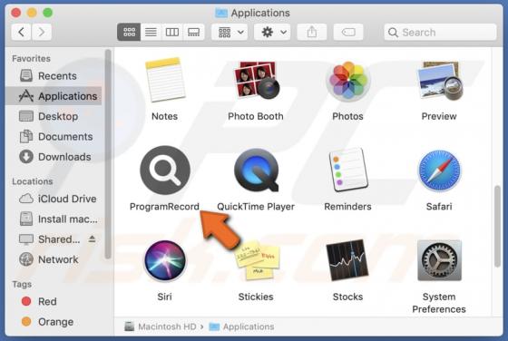 ProgramRecord Adware (Mac)