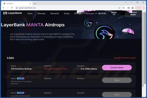 Layer Bank MANTA Airdrop Scam