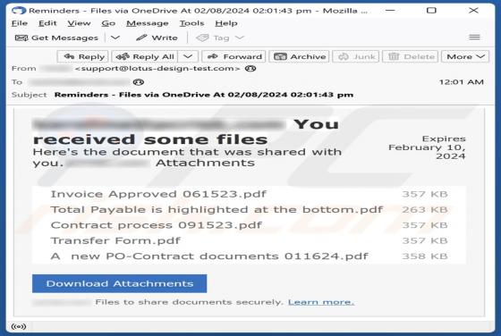 OneDrive - You Received Some Files Email Scam