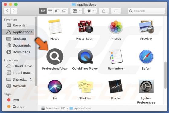 ProfessionalView Adware (Mac)