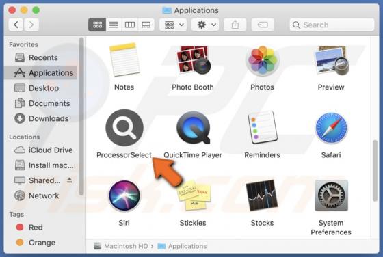 ProcessorSelect Adware (Mac)