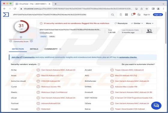 OnlineResults Adware (Mac)