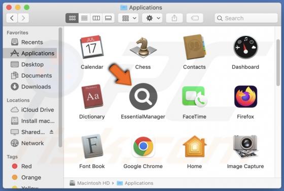 EssentialManager Adware (Mac)
