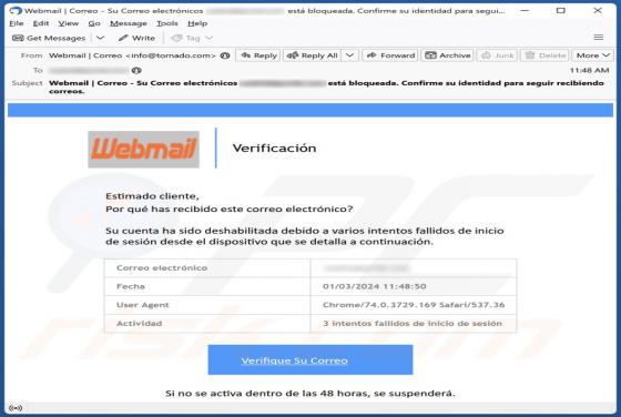 Webmail Verification Email Scam