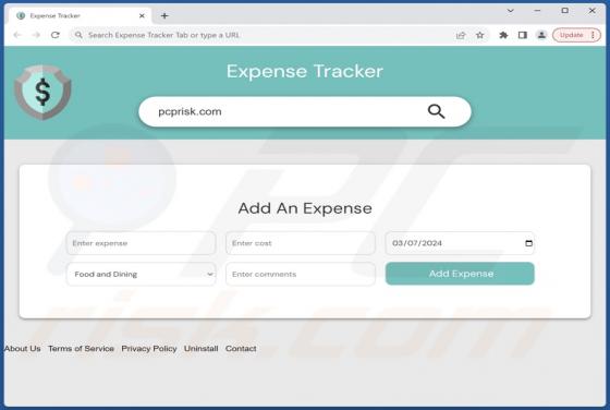 Expense Tracker Tab Browser Hijacker
