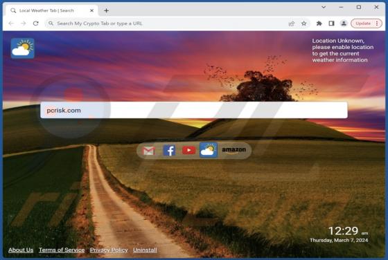 Local Weather Tab Browser Hijacker