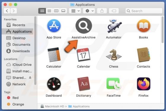 AssistiveArchive Adware (Mac)