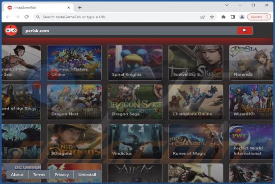 InstaGameTab Browser Hijacker
