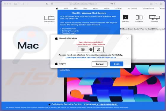 Apple Security Services POP-UP Scam (Mac)