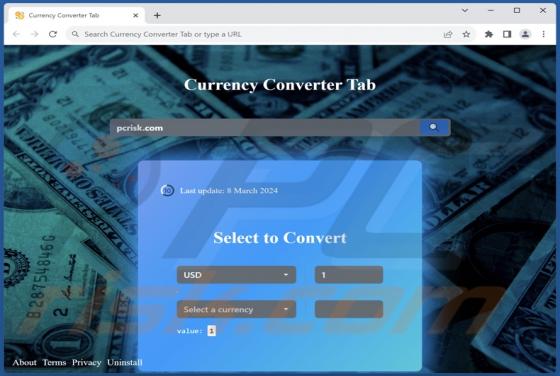 Currency Converter Tab Browser Hijacker