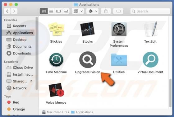 UpgradeDivision Adware (Mac)