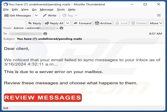 Email Failed To Sync Scam