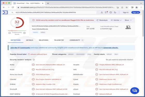 SearchGlobalWords Adware (Mac)