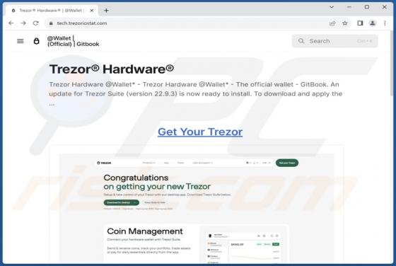 Fake Trezor Hardware Website Scam