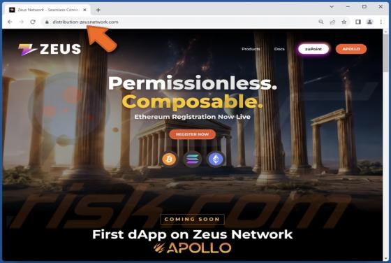 Zeus Network Registration Scam