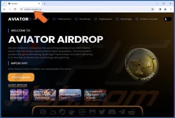 AVIATOR AIRDROP Scam
