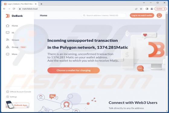 Incoming Unconfirmed Matic Transaction Scam