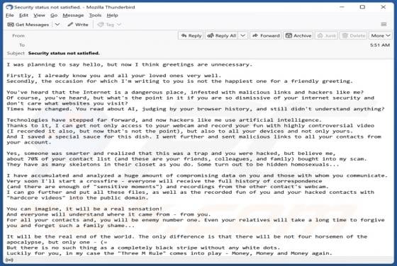 Internet Is A Dangerous Place Email Scam