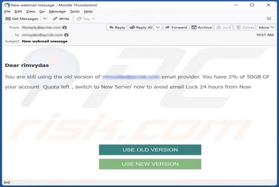 Switch To New Server Email Scam
