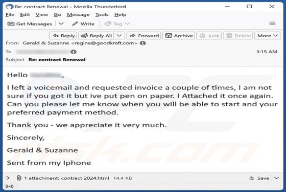 Invoice Request Email Scam
