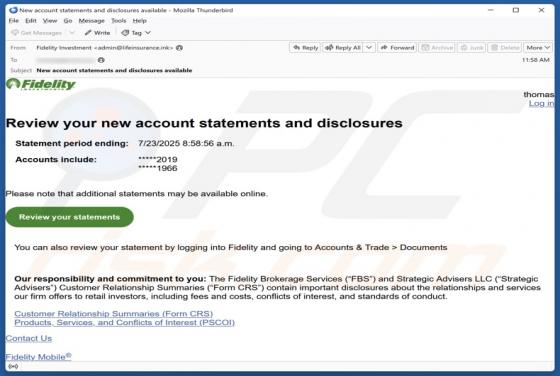 Fidelity Investments Email Scam