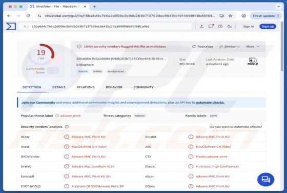 Iridiophore.app Adware (Mac)