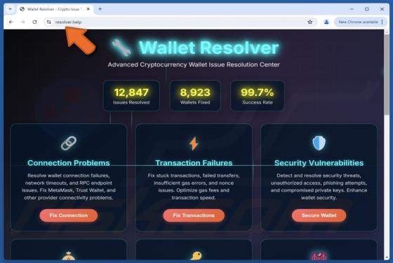 Fake Cryptowallet Resolver Scam