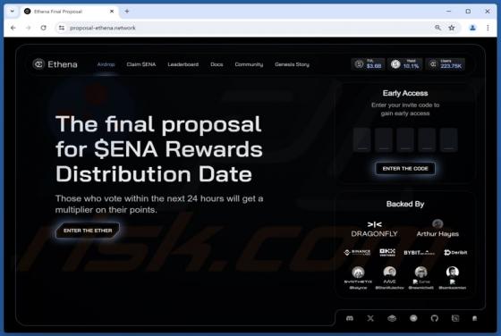 Ethena ($ENA) Rewards Scam