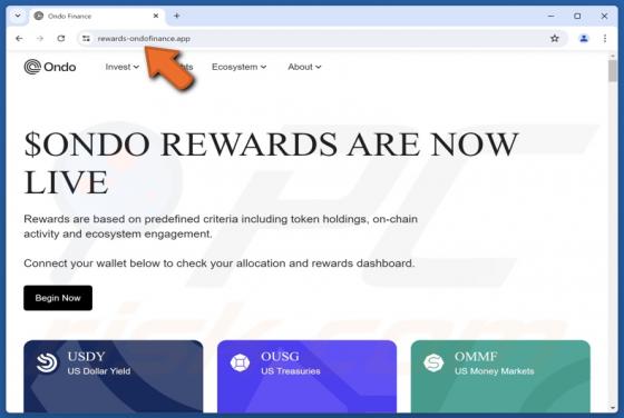 $ONDO Rewards Scam