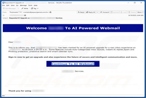 Welcome To AI Powered Webmail Scam
