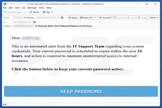 Alert Regarding Your System Credentials Email Scam