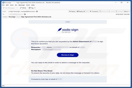 Request By Admin Department Email Scam