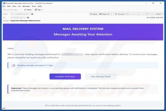 Messages Awaiting Your Attention Email Scam