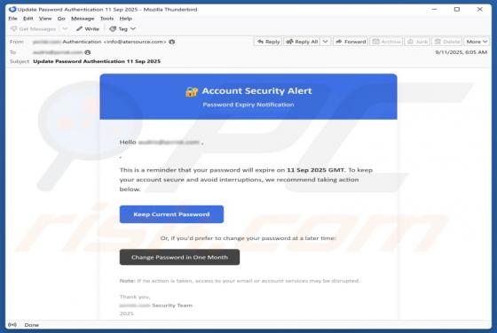 Account Security Alert Email Scam