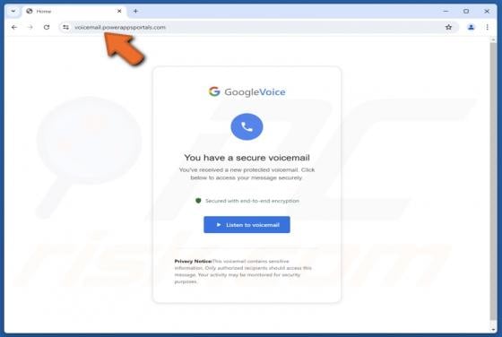 Google Voice POP-UP Scam