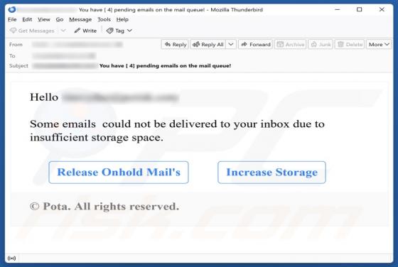 Insufficient Storage Space Email Scam