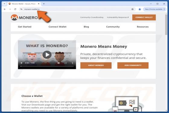 Fake Monero Website Scam