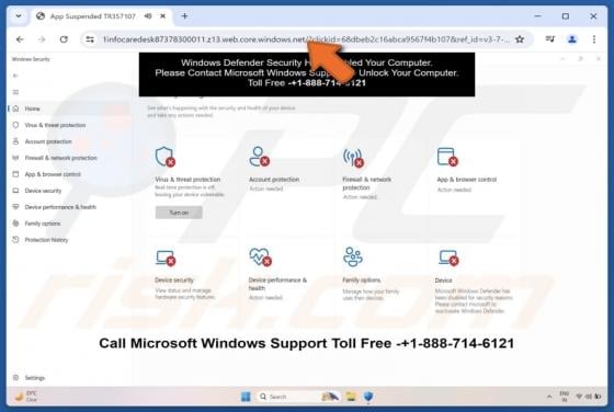 Windows Defender Security Has Disabled Your Computer POP-UP Scam