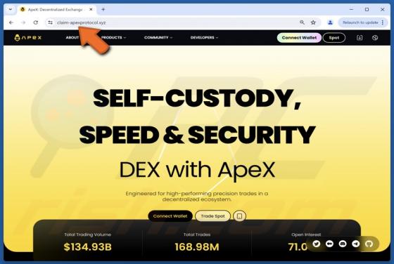 Fake ApeX Protocol Website Scam