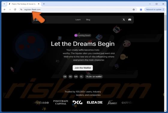 Fake Fleek Website Scam