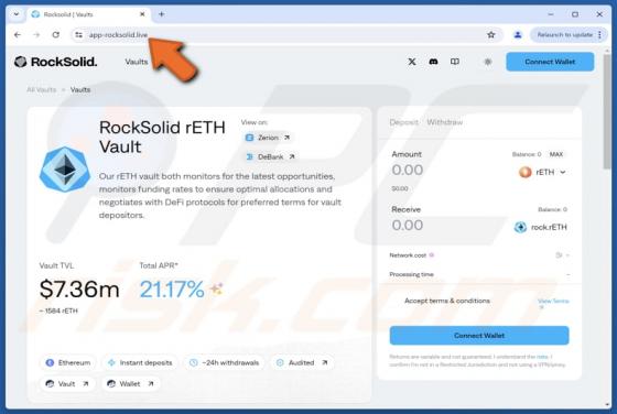 Fake RockSolid rETH Vault Scam
