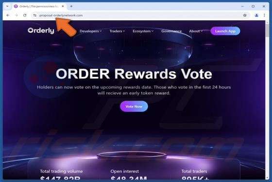 Orderly ($ORDER) Vote Rewards Scam