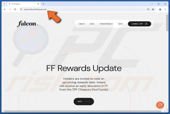 Falcon Finance Vote Rewards Scam