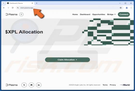 Plasma (XPL) Allocation Scam