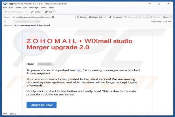 Zoho Mail + Wix Mail Studio Merger Upgrade Scam