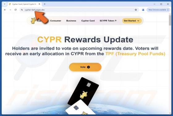 Cypher ($CYPR) Vote Rewards Scam