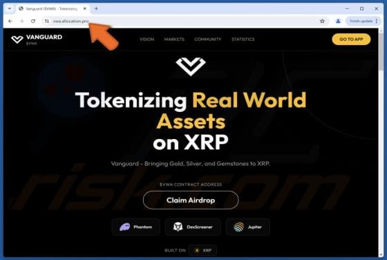 Vanguard ($VWA) Airdrop Scam