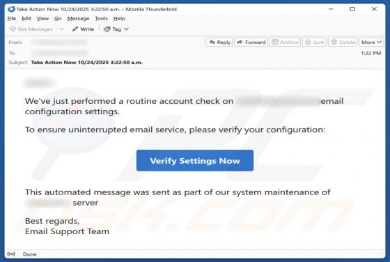 Routine Account Check Email Scam